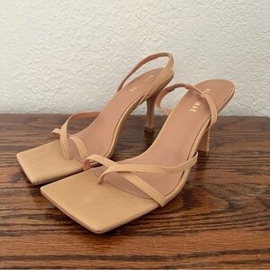 Alias Mae Fleur Sandals Heels Natural Sling Back Square Toe EU 37